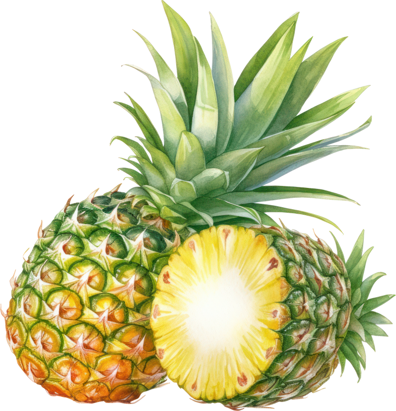 Pineapple Fruit Watercolor
